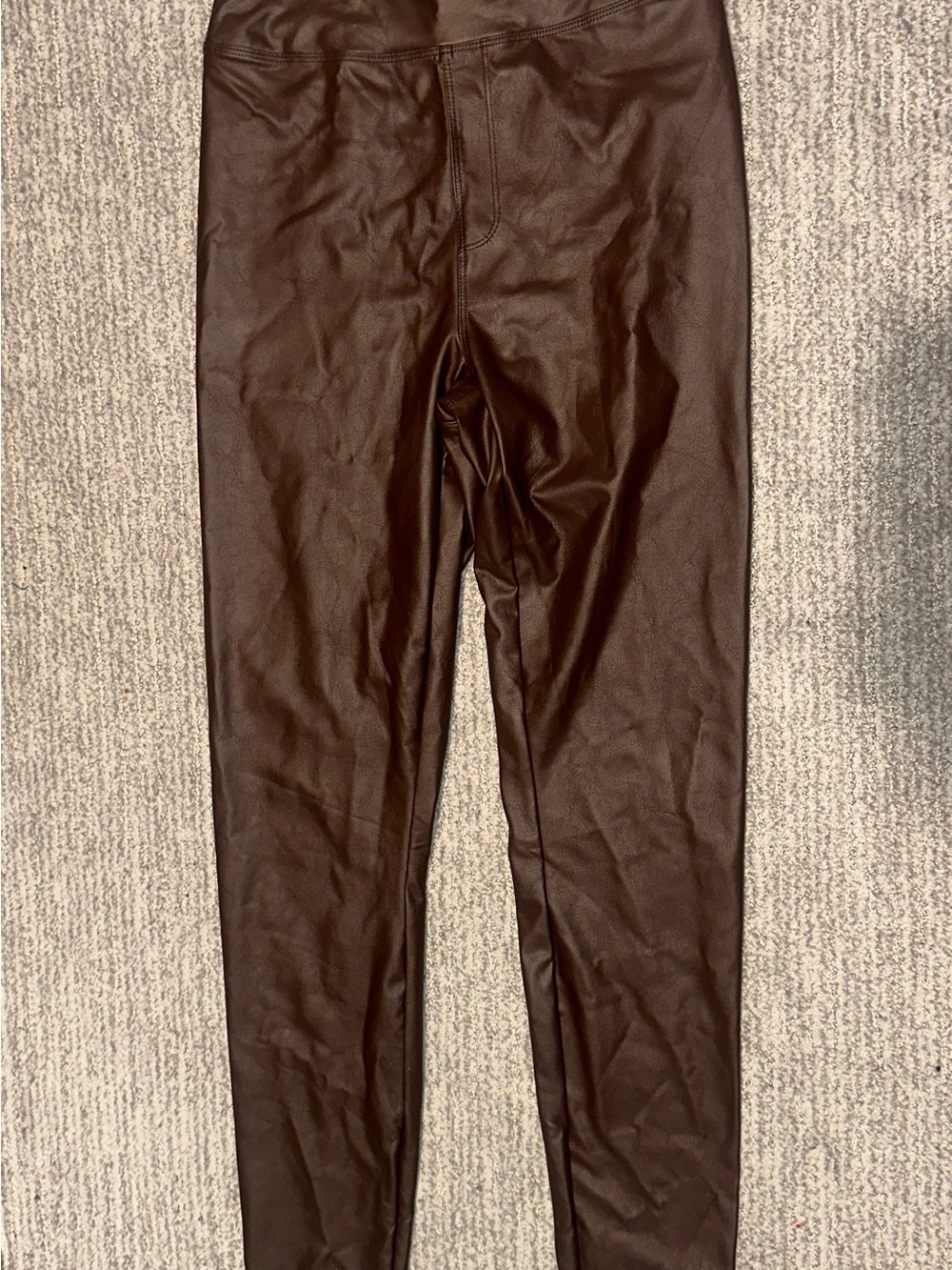 aerie Faux Leather Leggings in Dark Brown